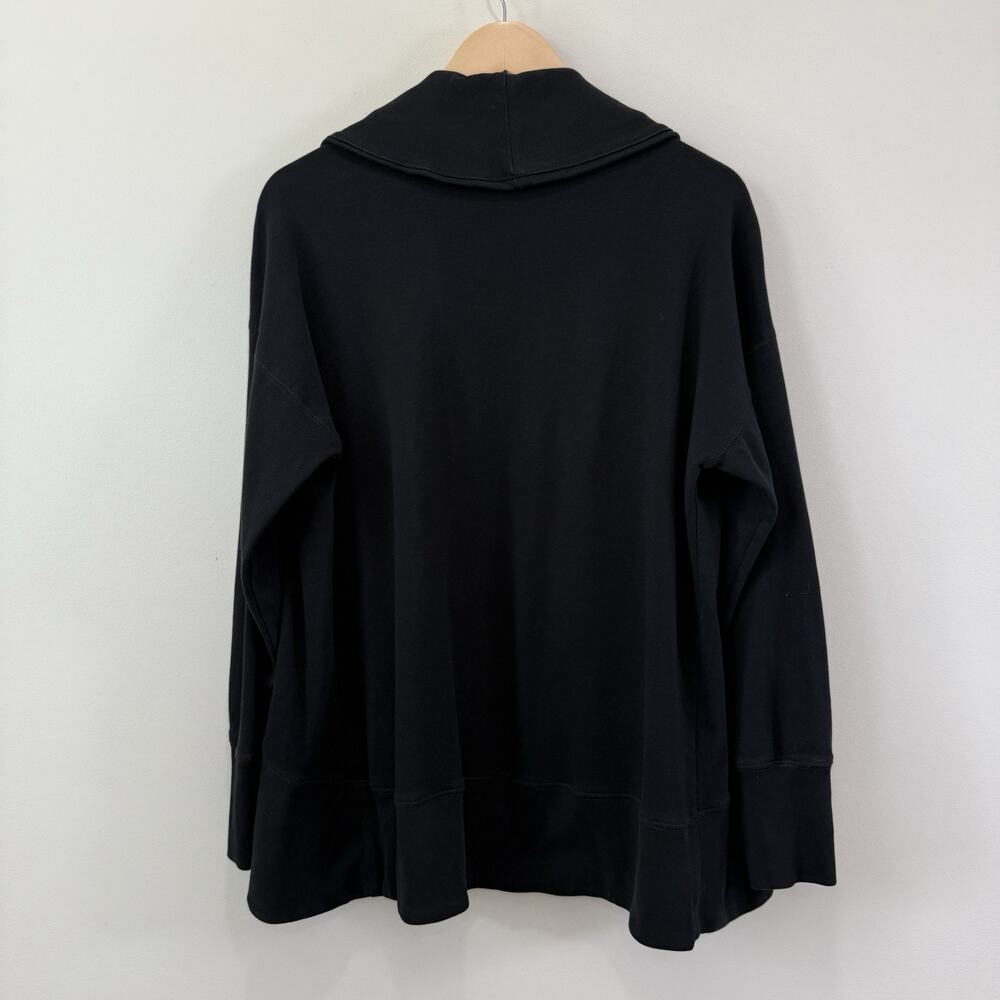 Ralph Lauren Womens Black Cardigan Sz L Cotton Open Front Shawl Collar Gorpcore - Picture 6 of 6